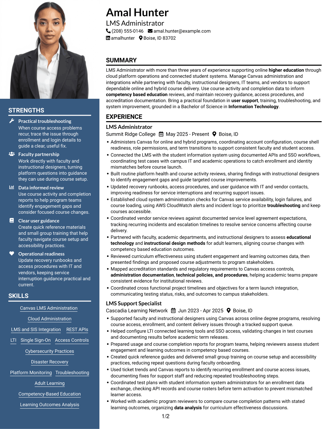 Resume example — page 1