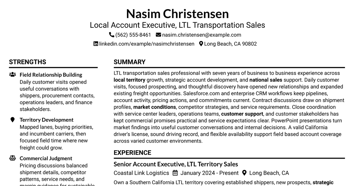 7 Local Account Executive Resume Templates with Example