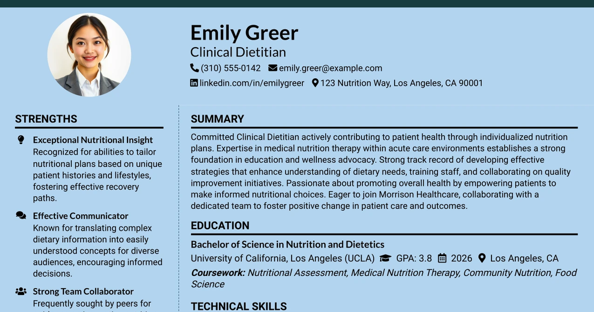 33 LTAC Dietitian Resume Templates with Example 2026 (ATS-Optimized)