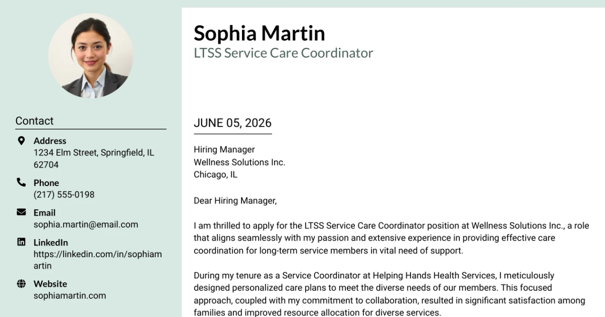 30+ LTSS Service Care Coordinator Cover Letter Templates with Example 2026