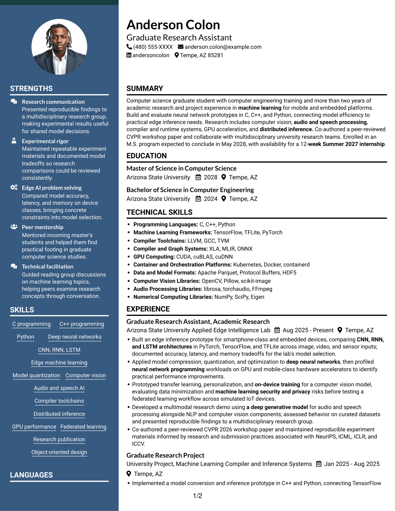Resume example — page 1