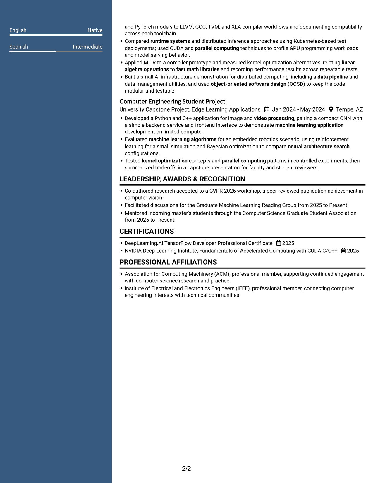 Resume example — page 2