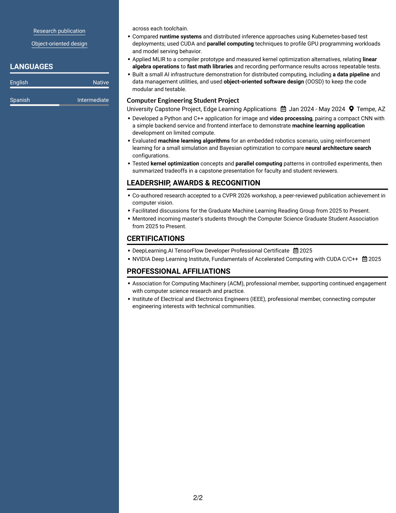Resume example — page 2