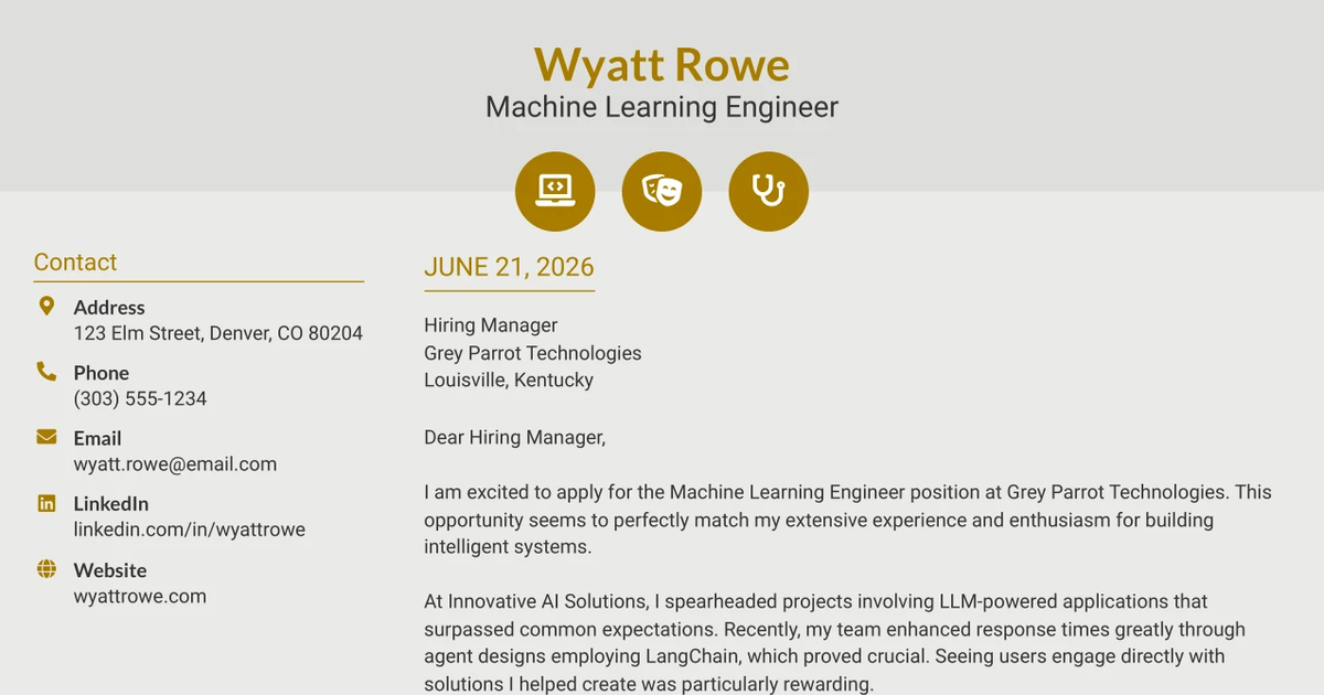 30+ Machine Learning Engineer Cover Letter Templates with Example 2026