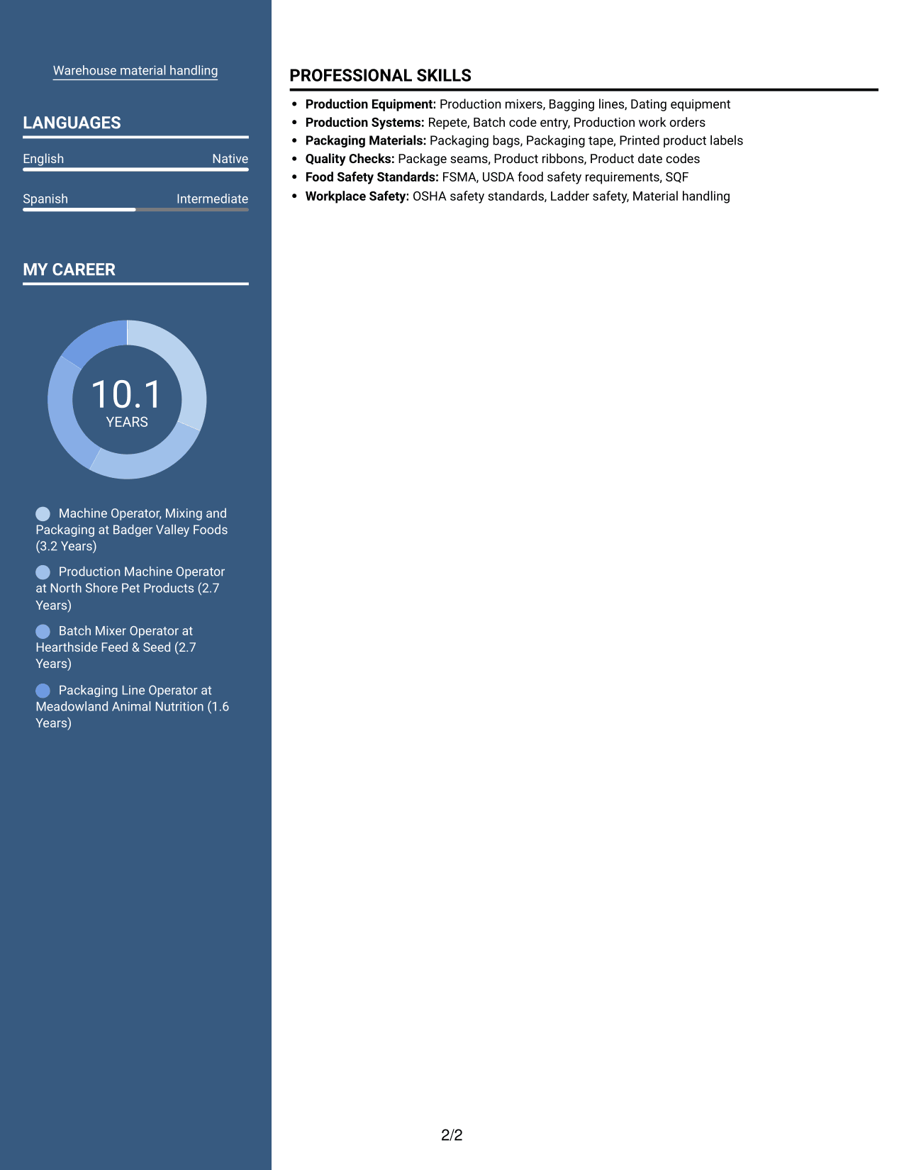 Resume example — page 2