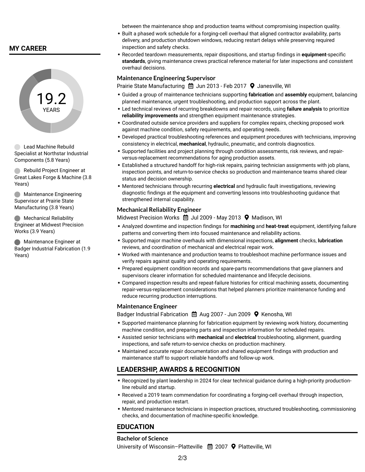 Resume example — page 2