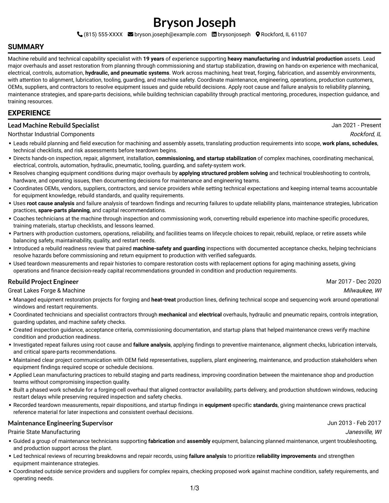 Resume example — page 1