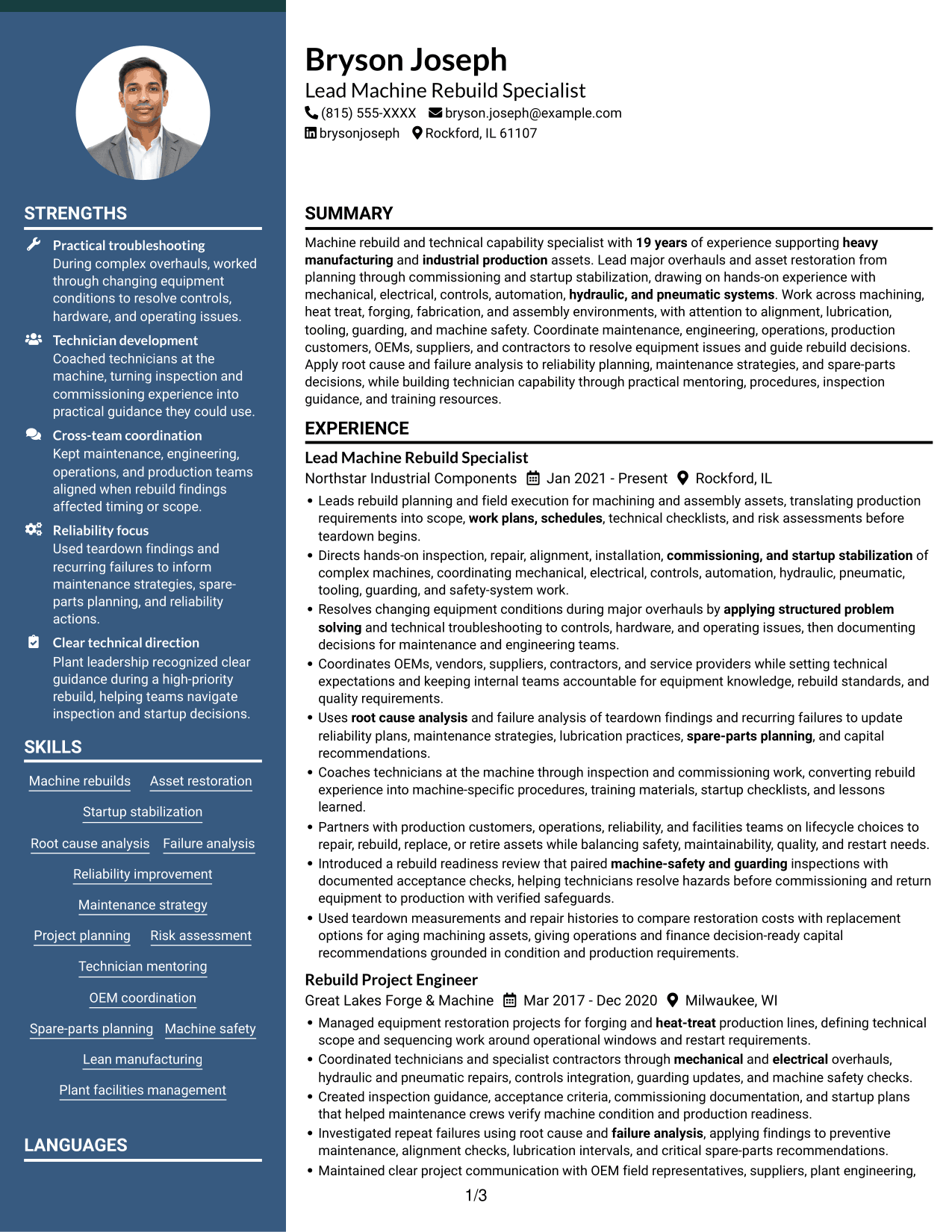 Resume example — page 1
