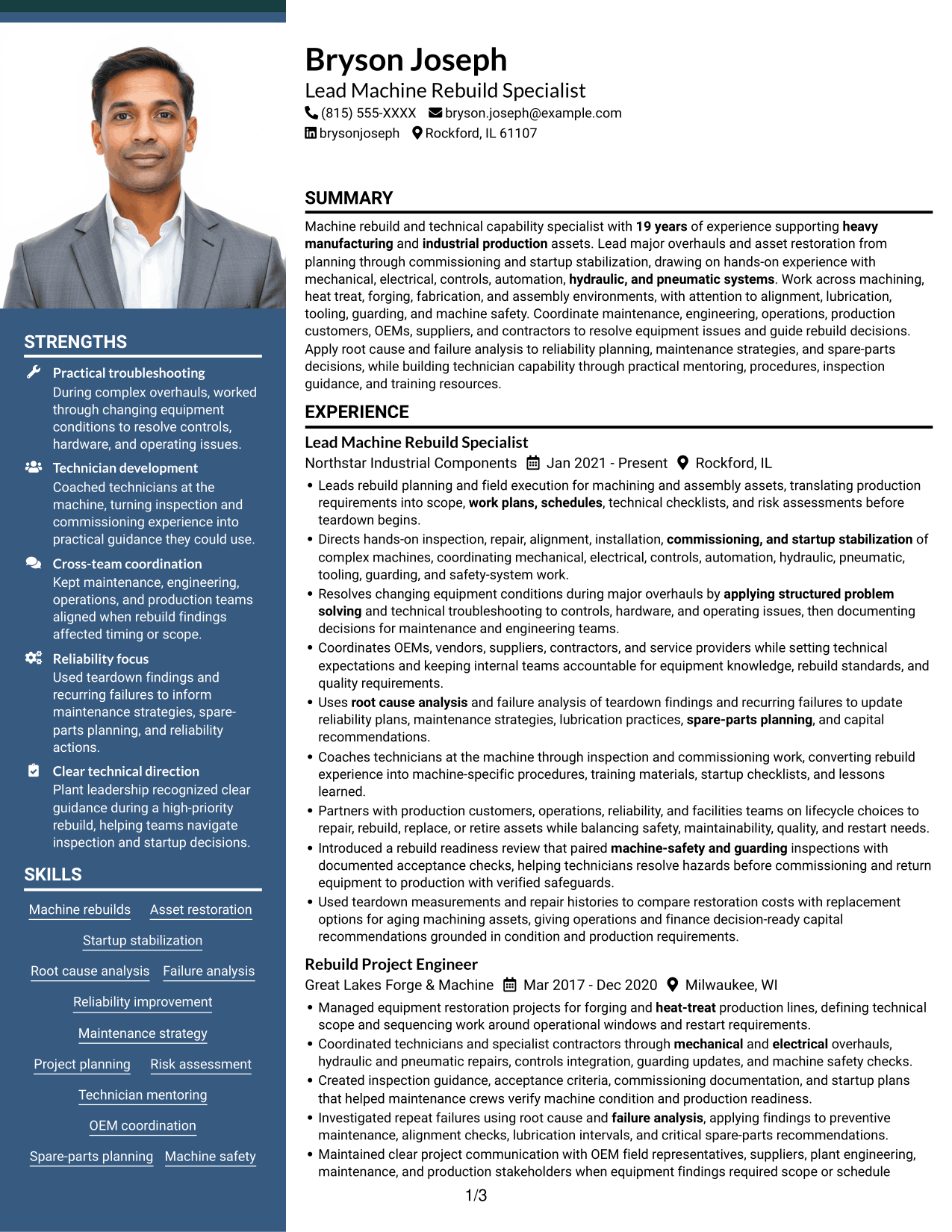 Resume example — page 1
