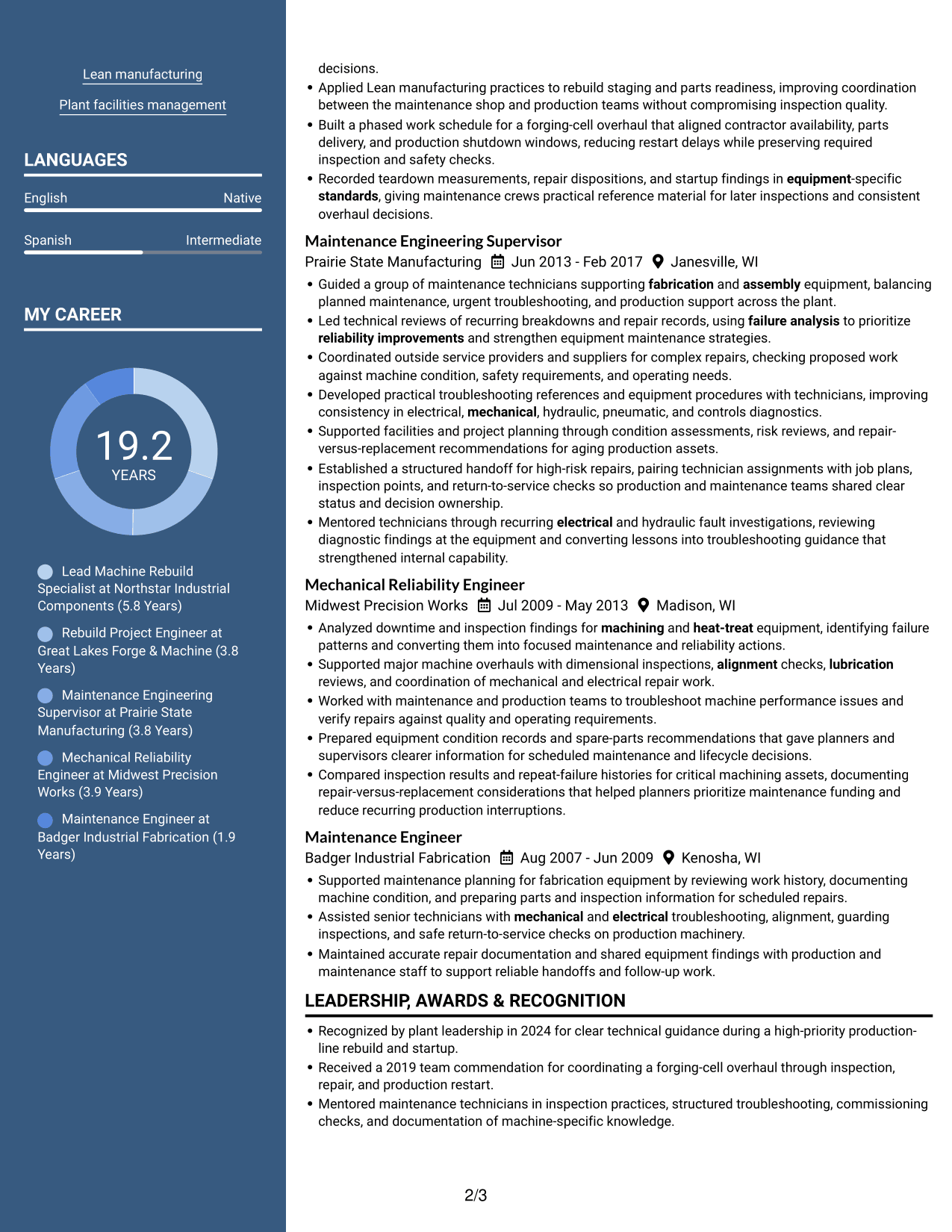 Resume example — page 2