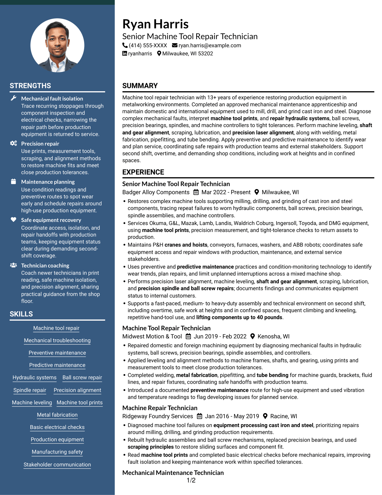 Resume example — page 1