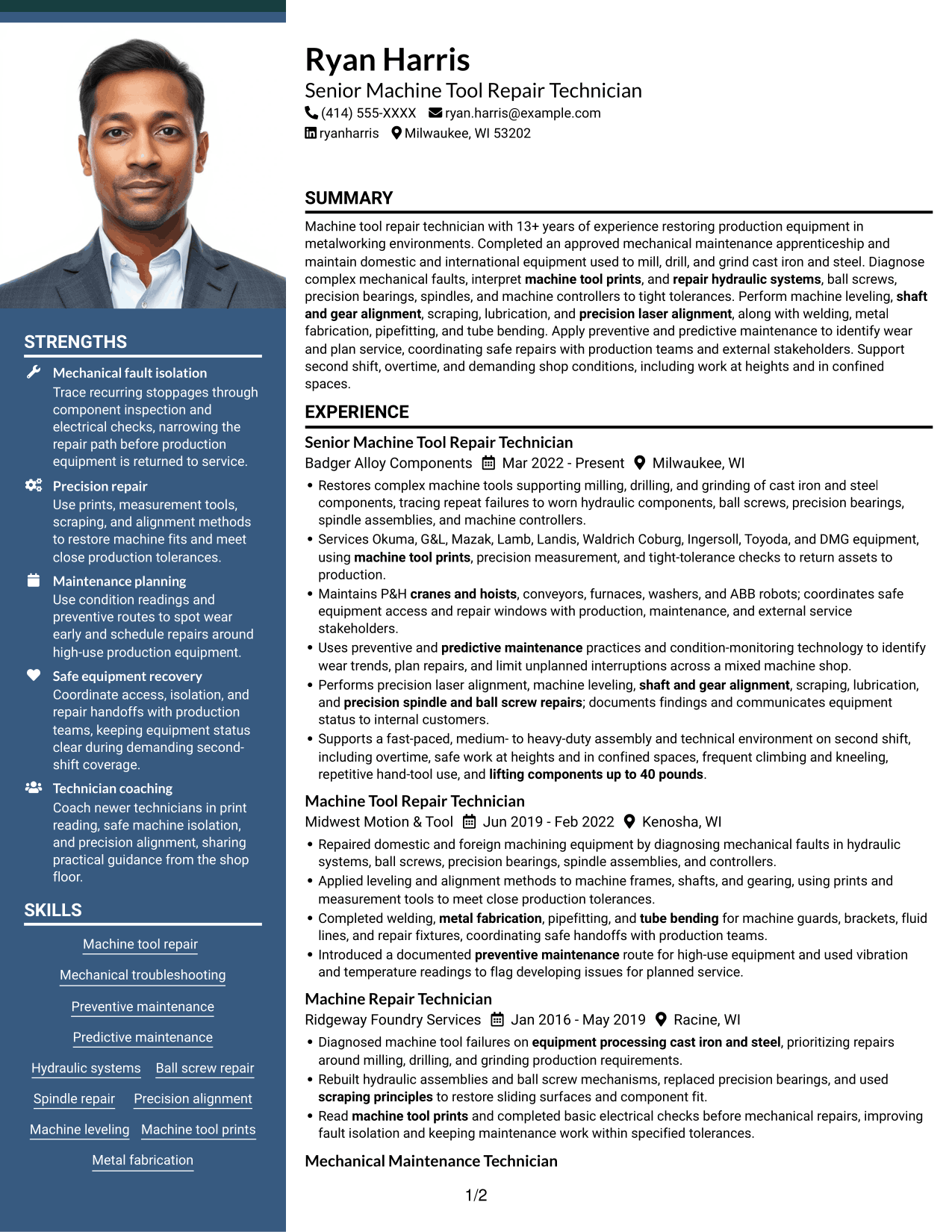 Resume example — page 1