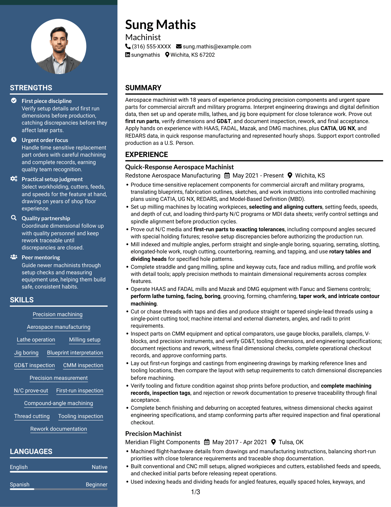 Resume example — page 1