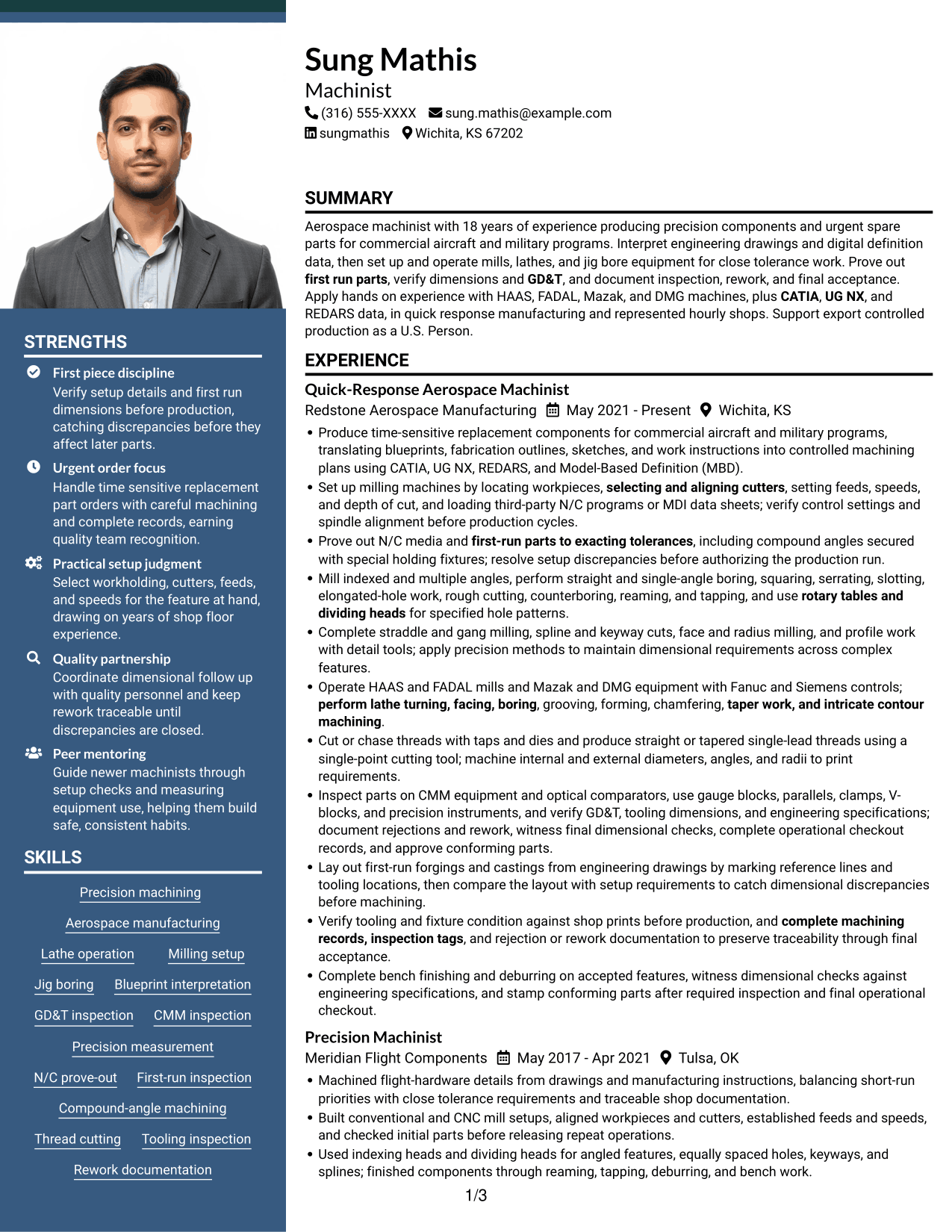 Resume example — page 1