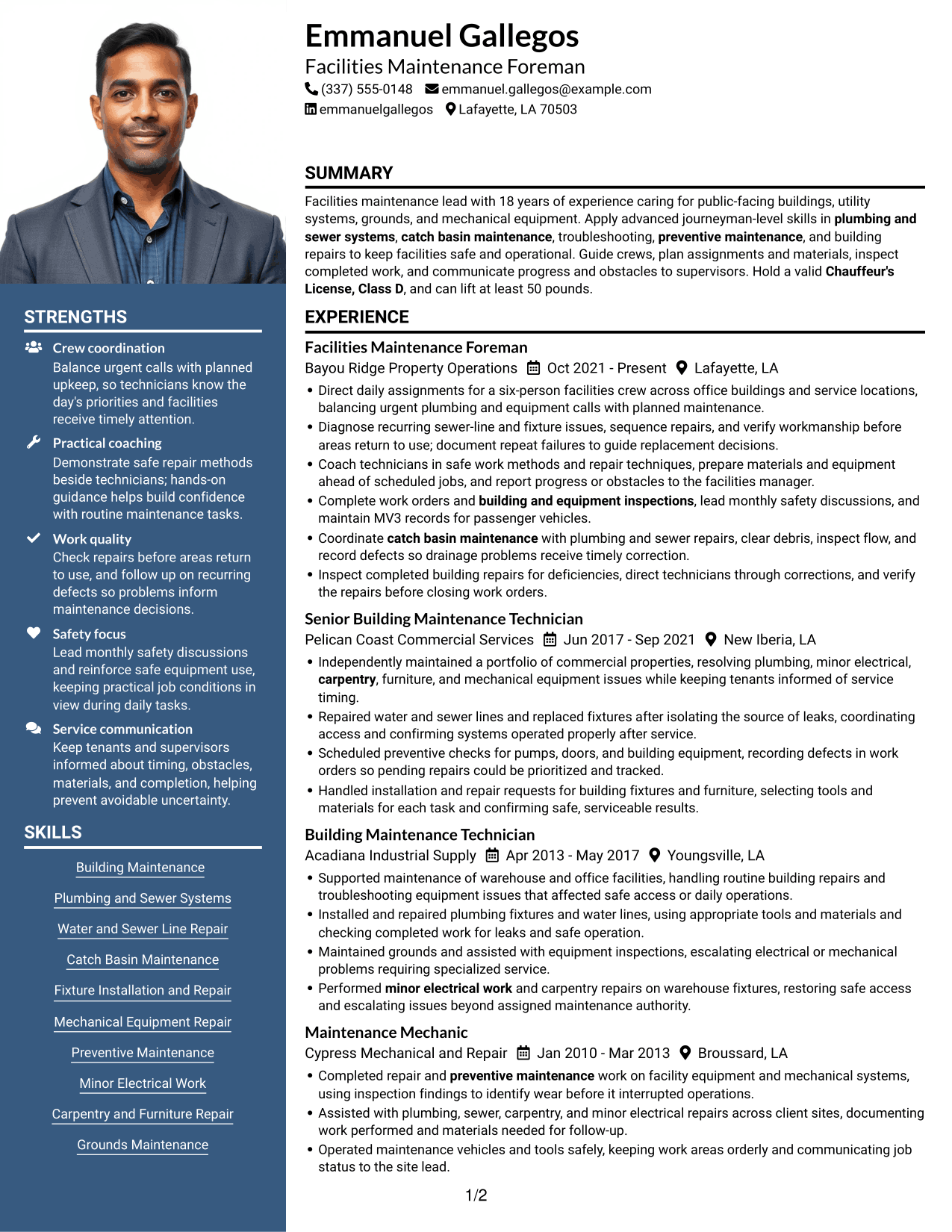 Resume example — page 1