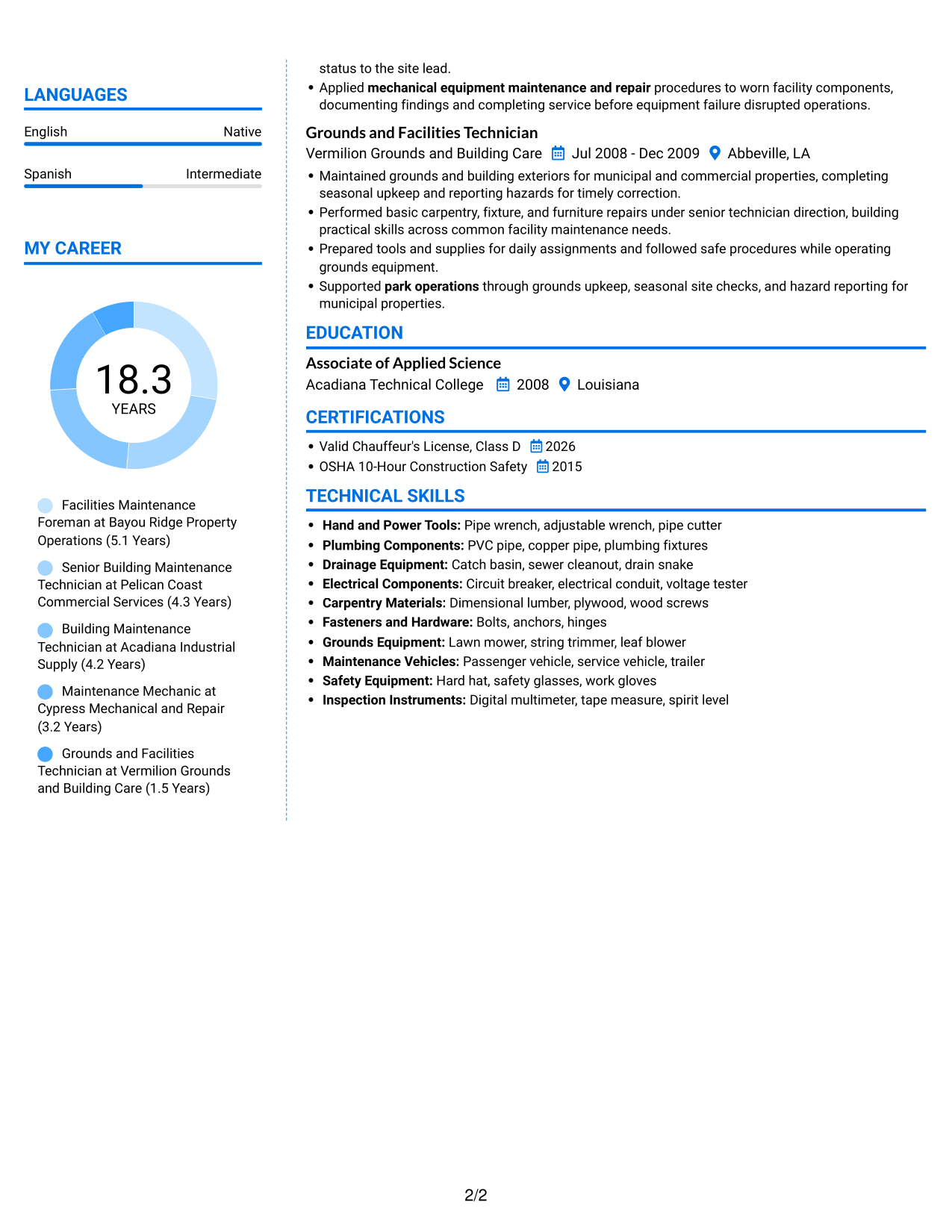 Resume example — page 2