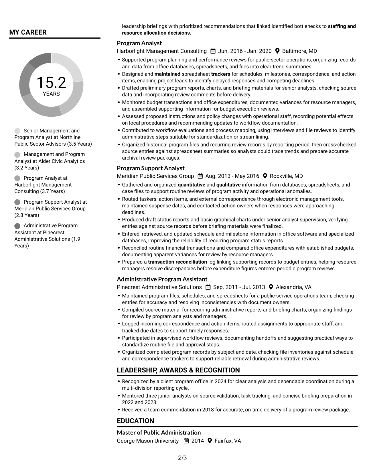 Resume example — page 2