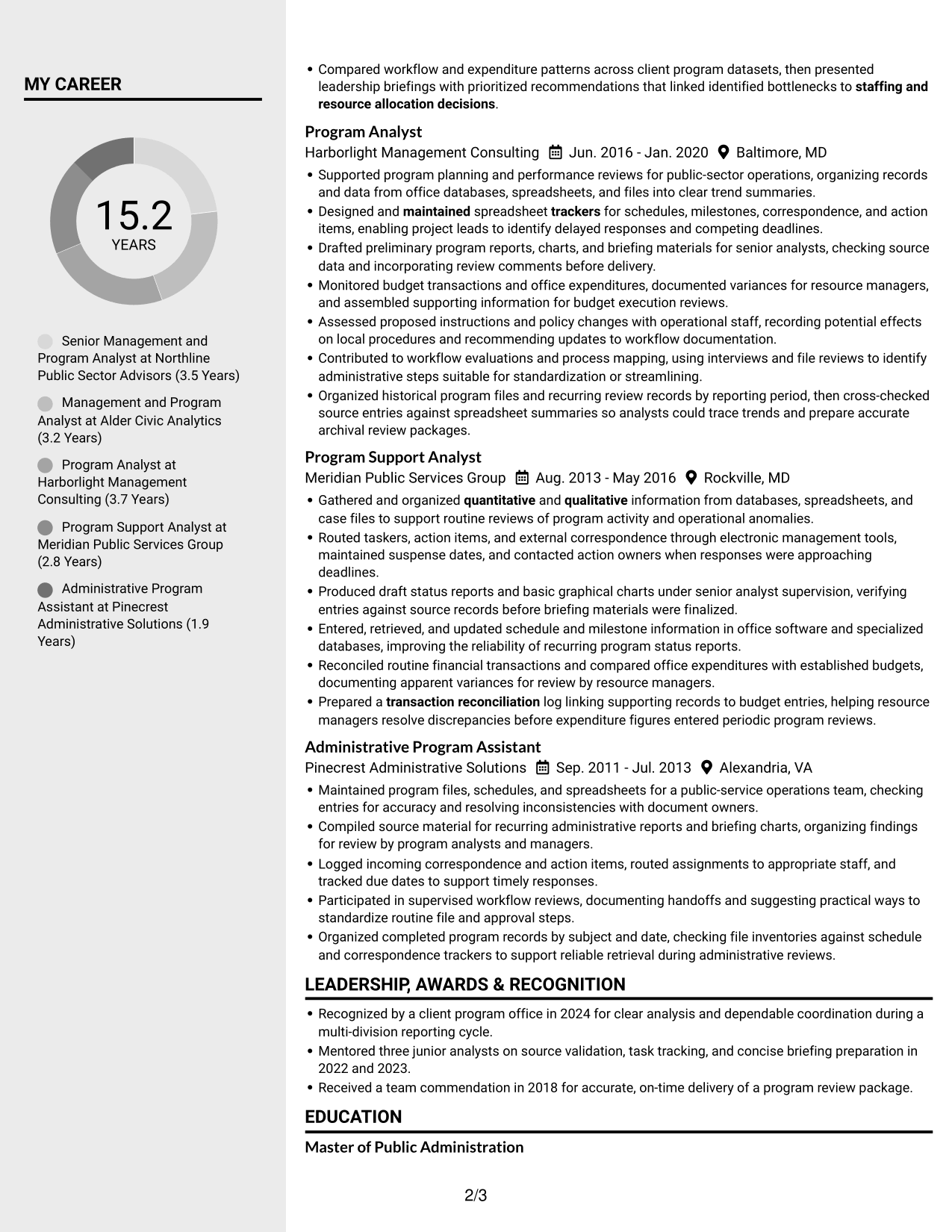 Resume example — page 2