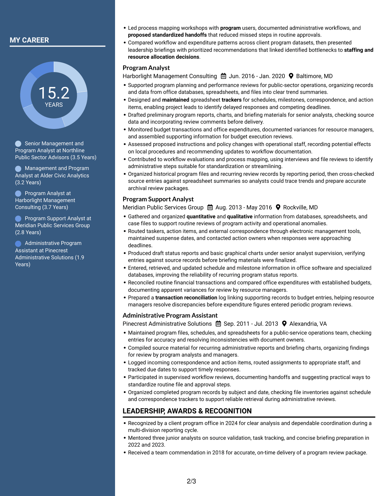 Resume example — page 2