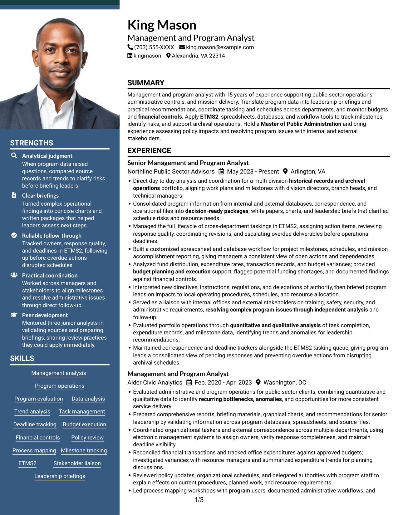 Resume example — page 1