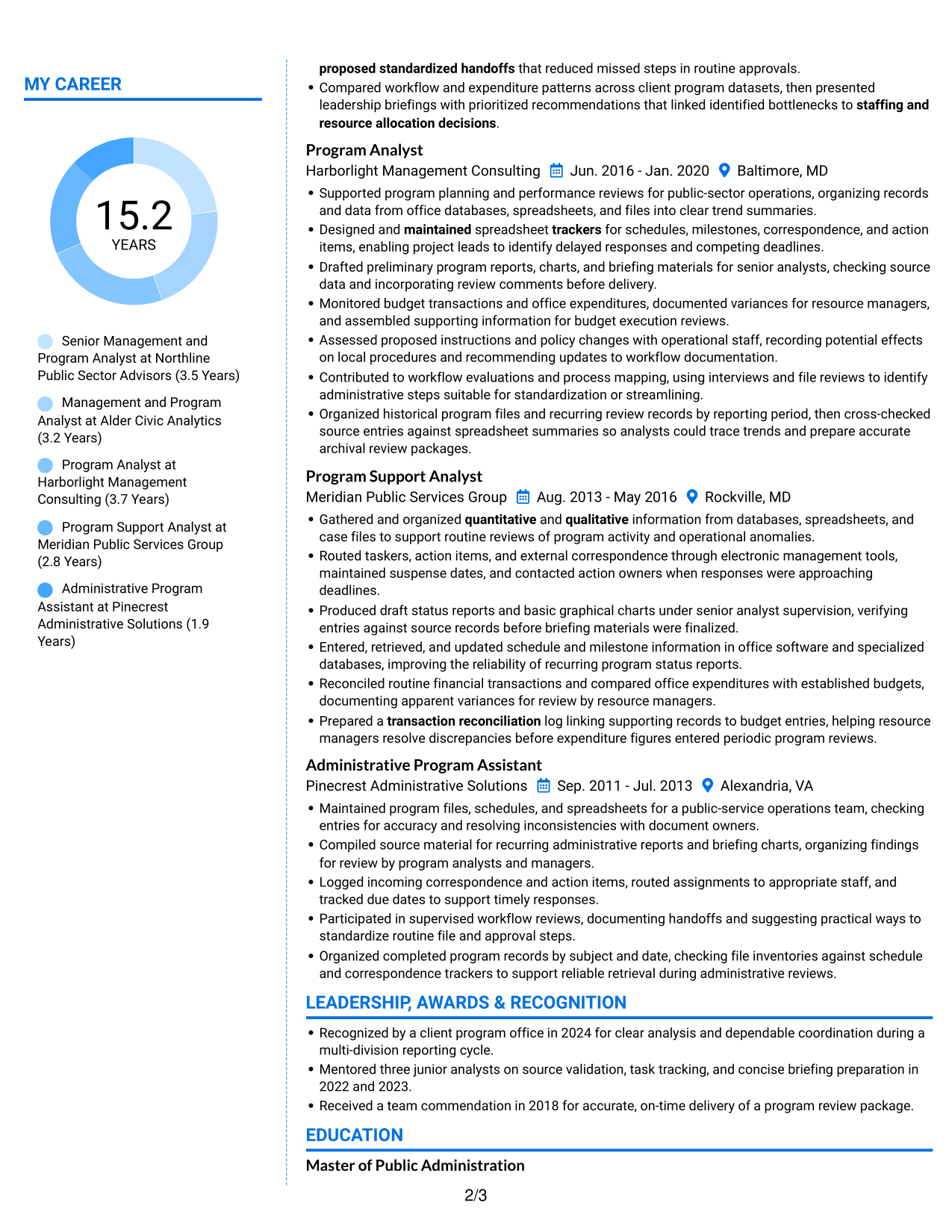 Resume example — page 2