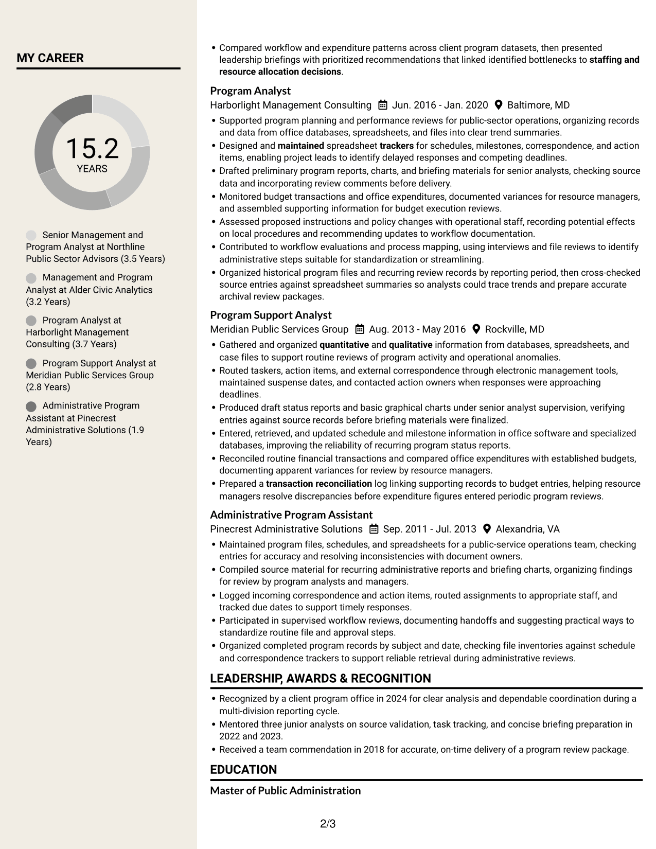 Resume example — page 2