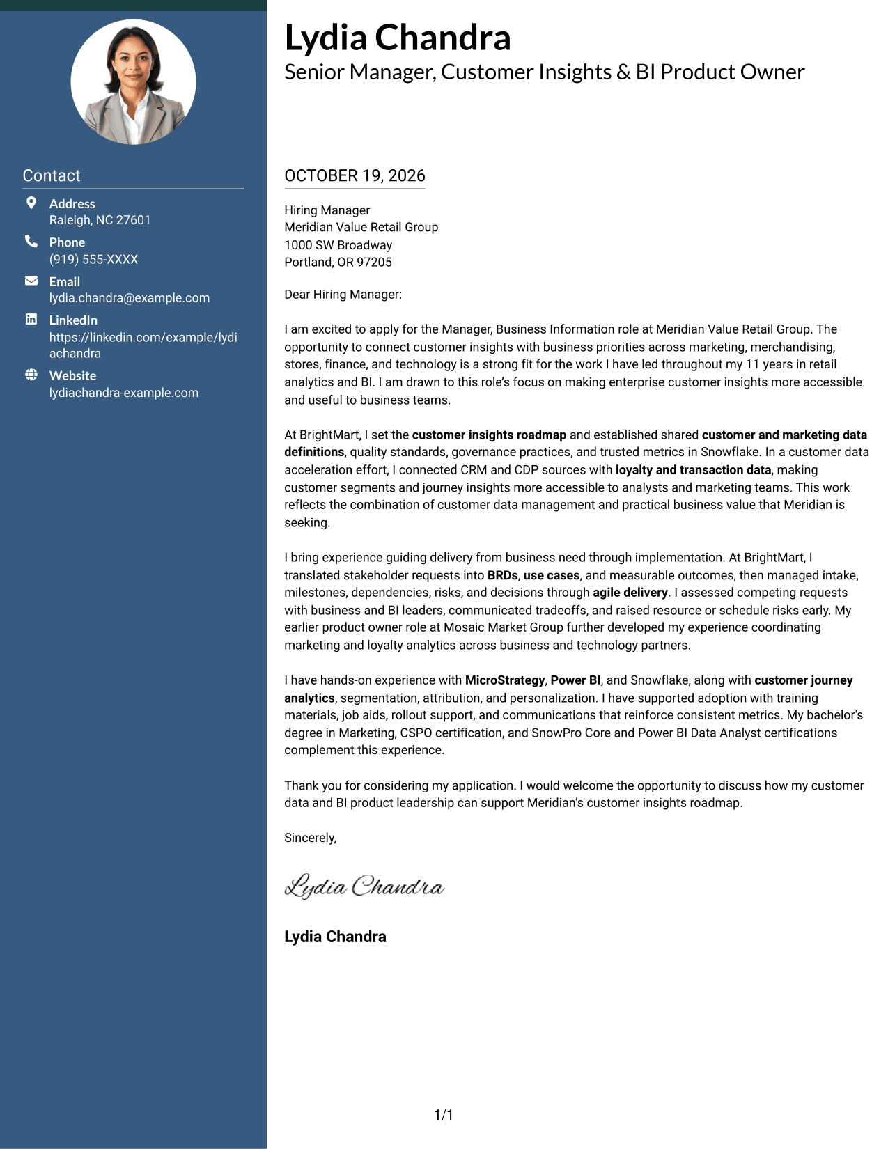 Cover letter example — page 1