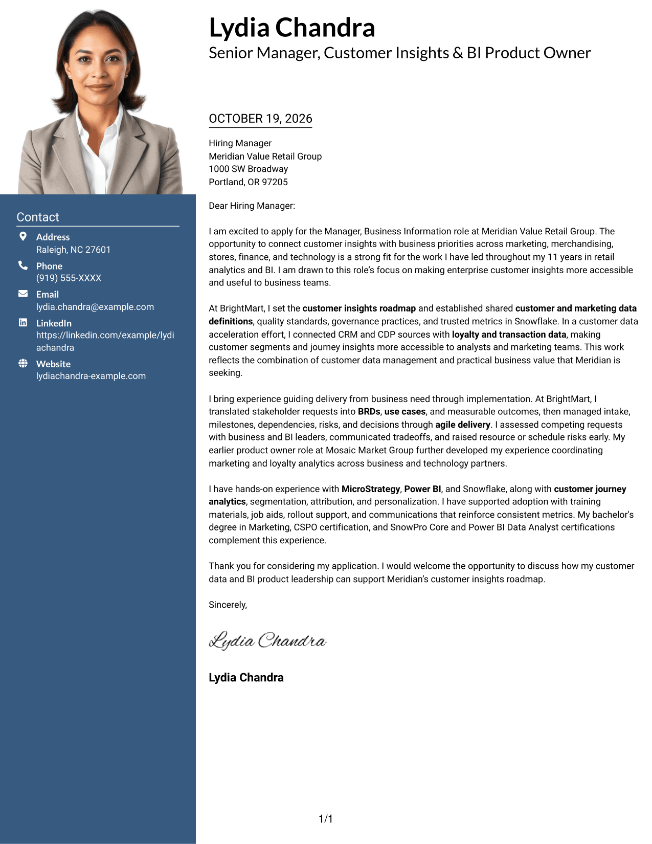 Cover letter example — page 1