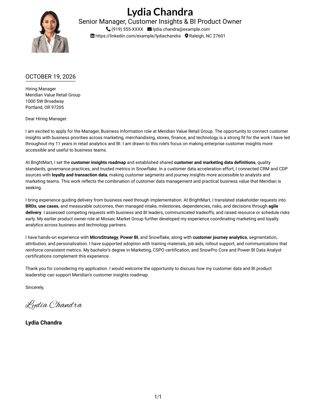 Cover letter example — page 1