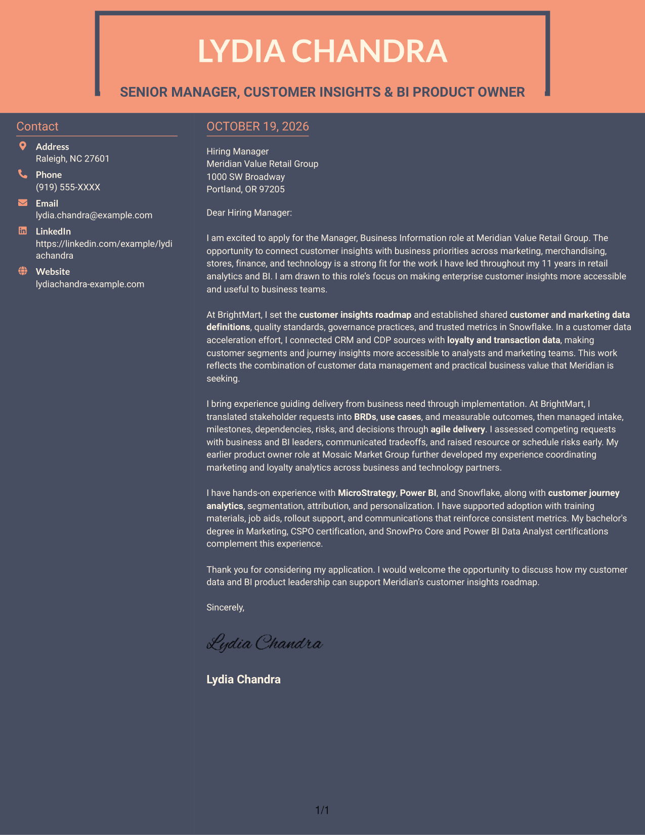 Cover letter example — page 1