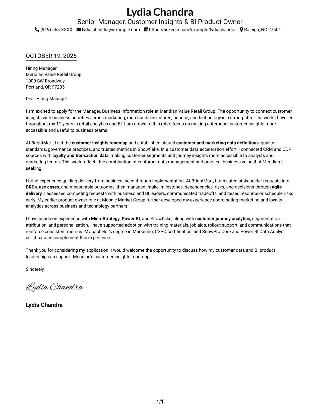 Cover letter example — page 1