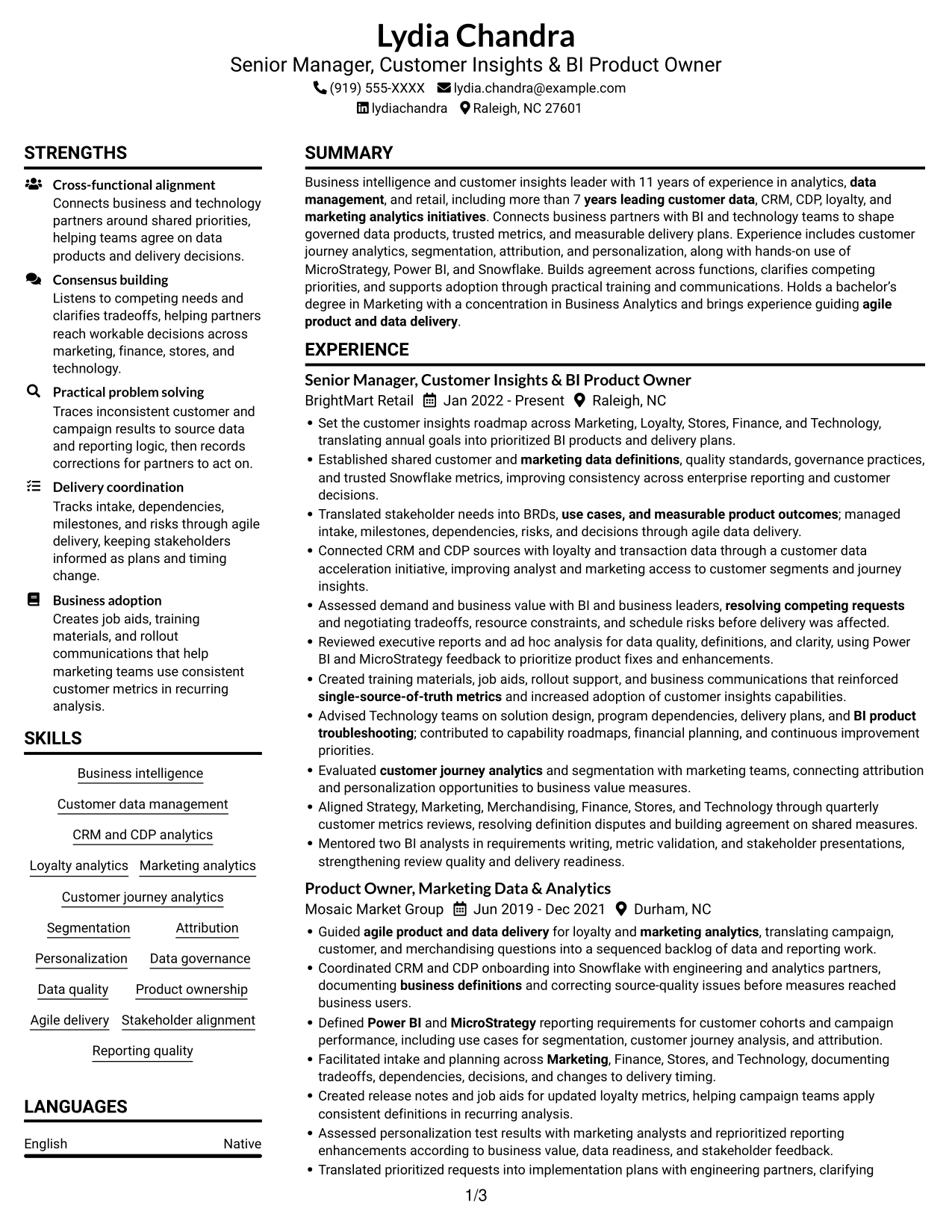 Resume example — page 1