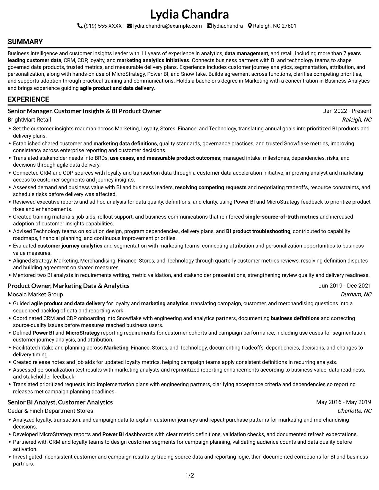 Resume example — page 1