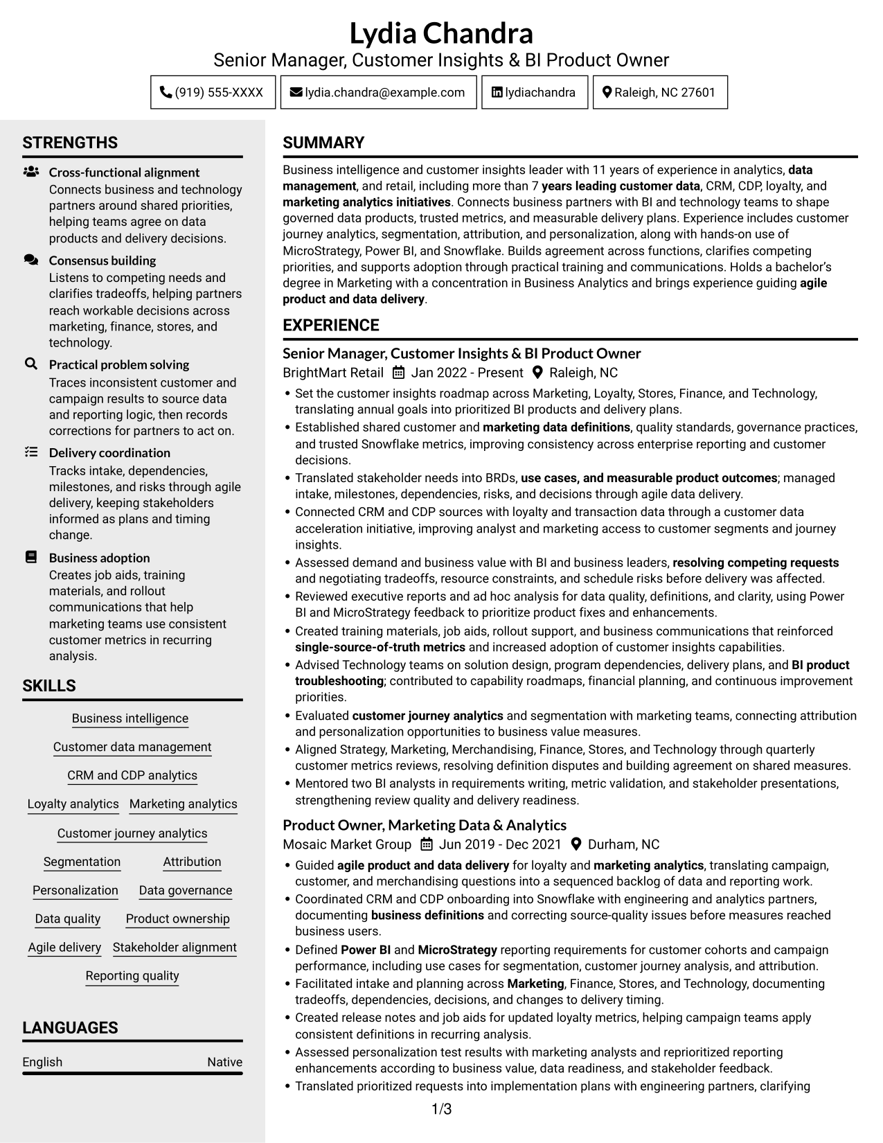 Resume example — page 1