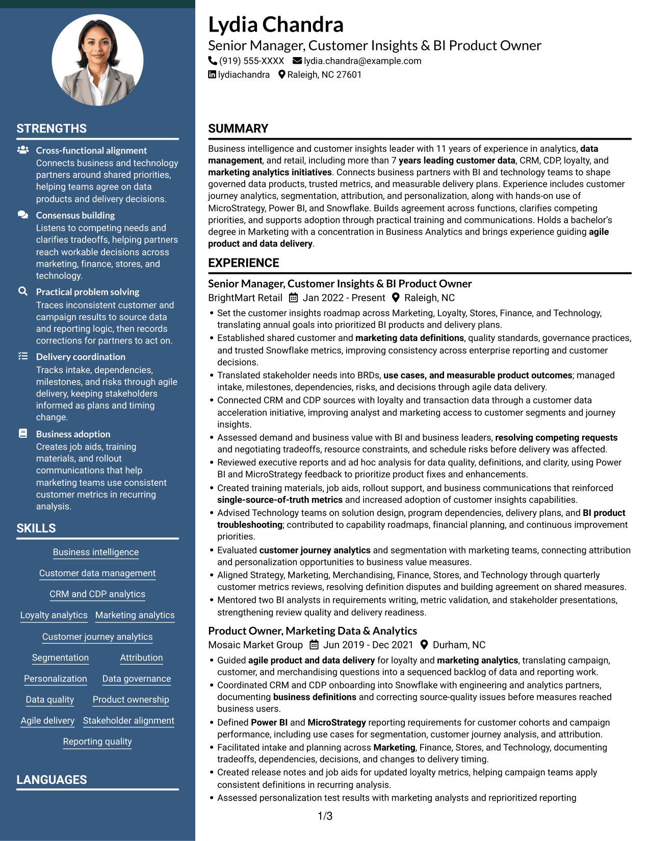 Resume example — page 1