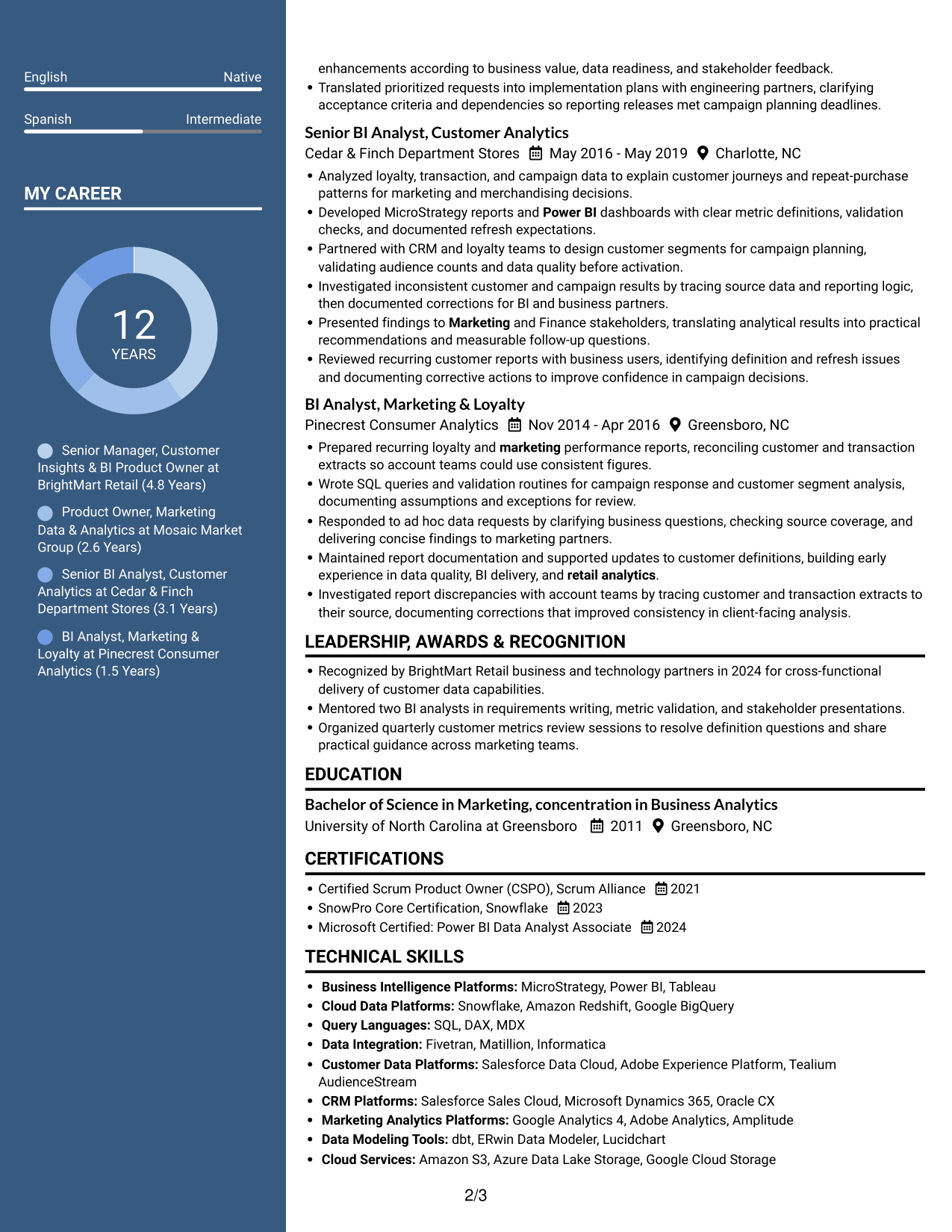 Resume example — page 2