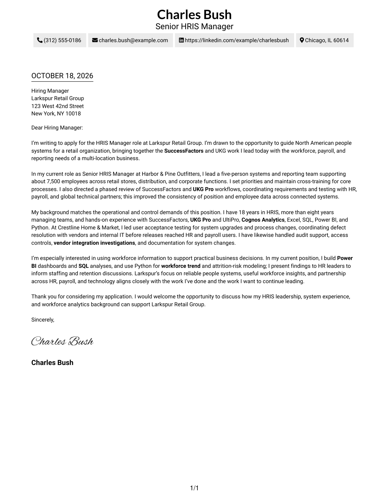 Cover letter example — page 1