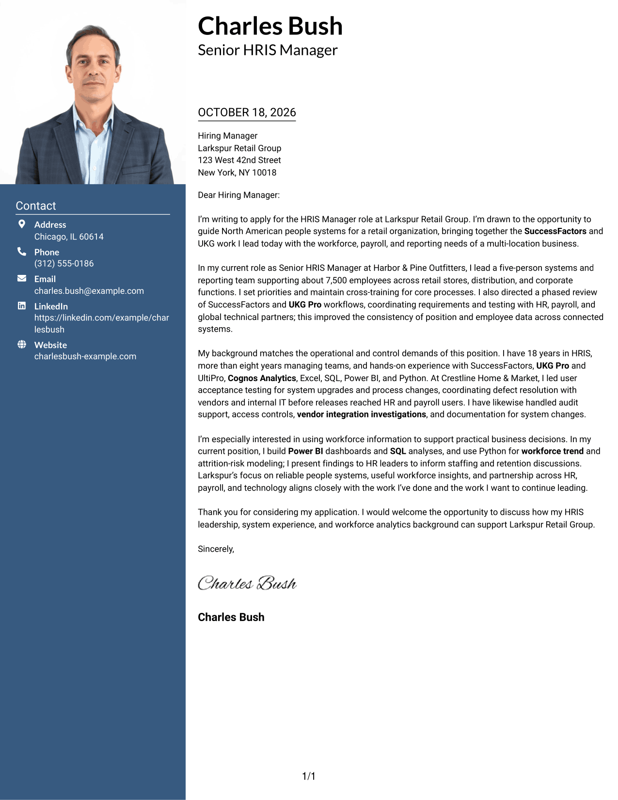 Cover letter example — page 1