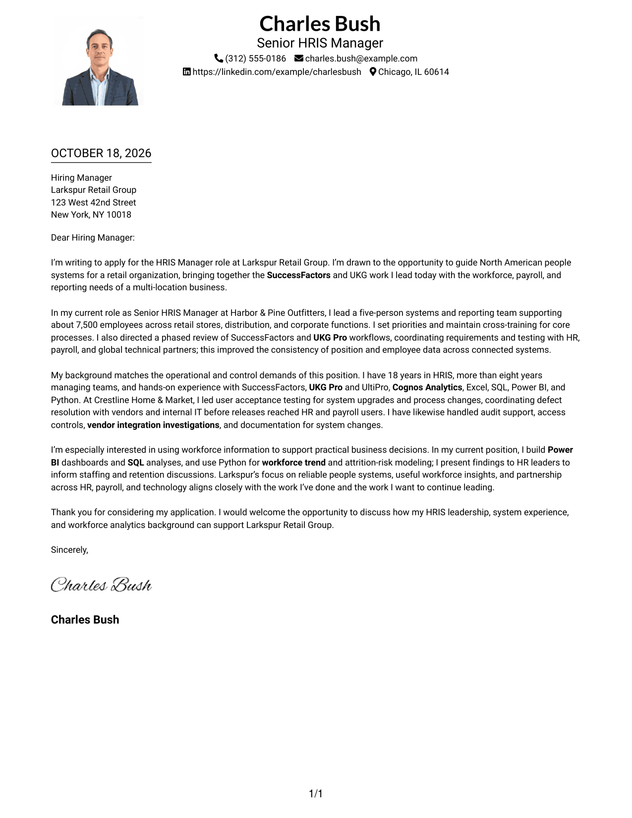 Cover letter example — page 1