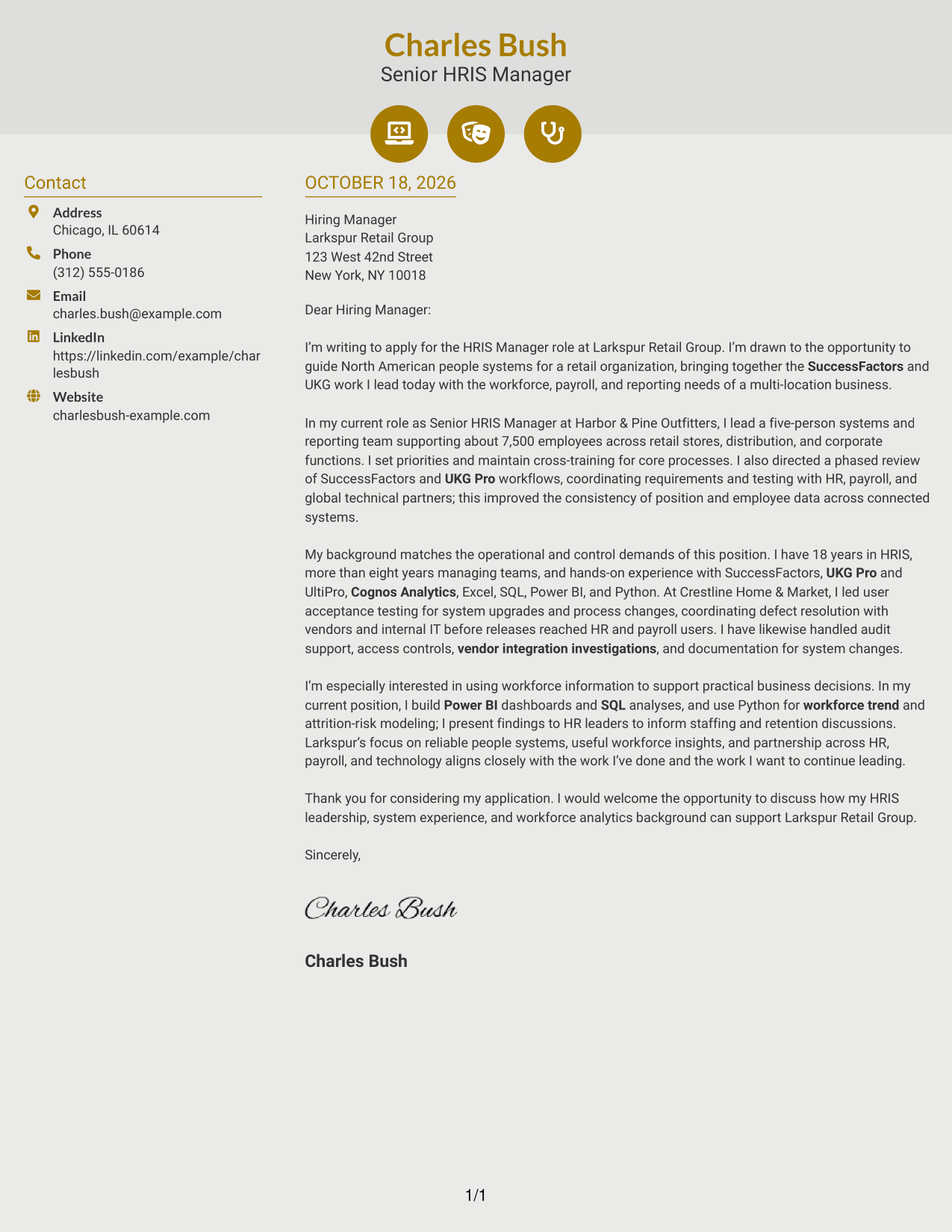 Cover letter example — page 1