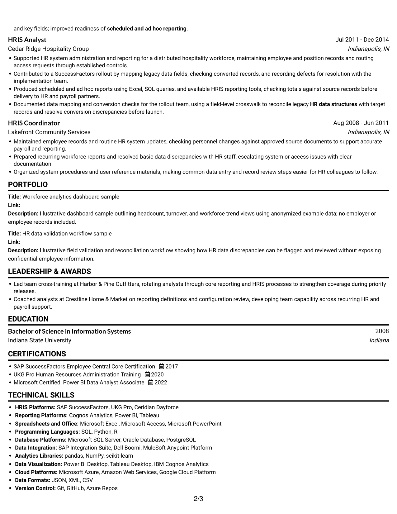 Resume example — page 2