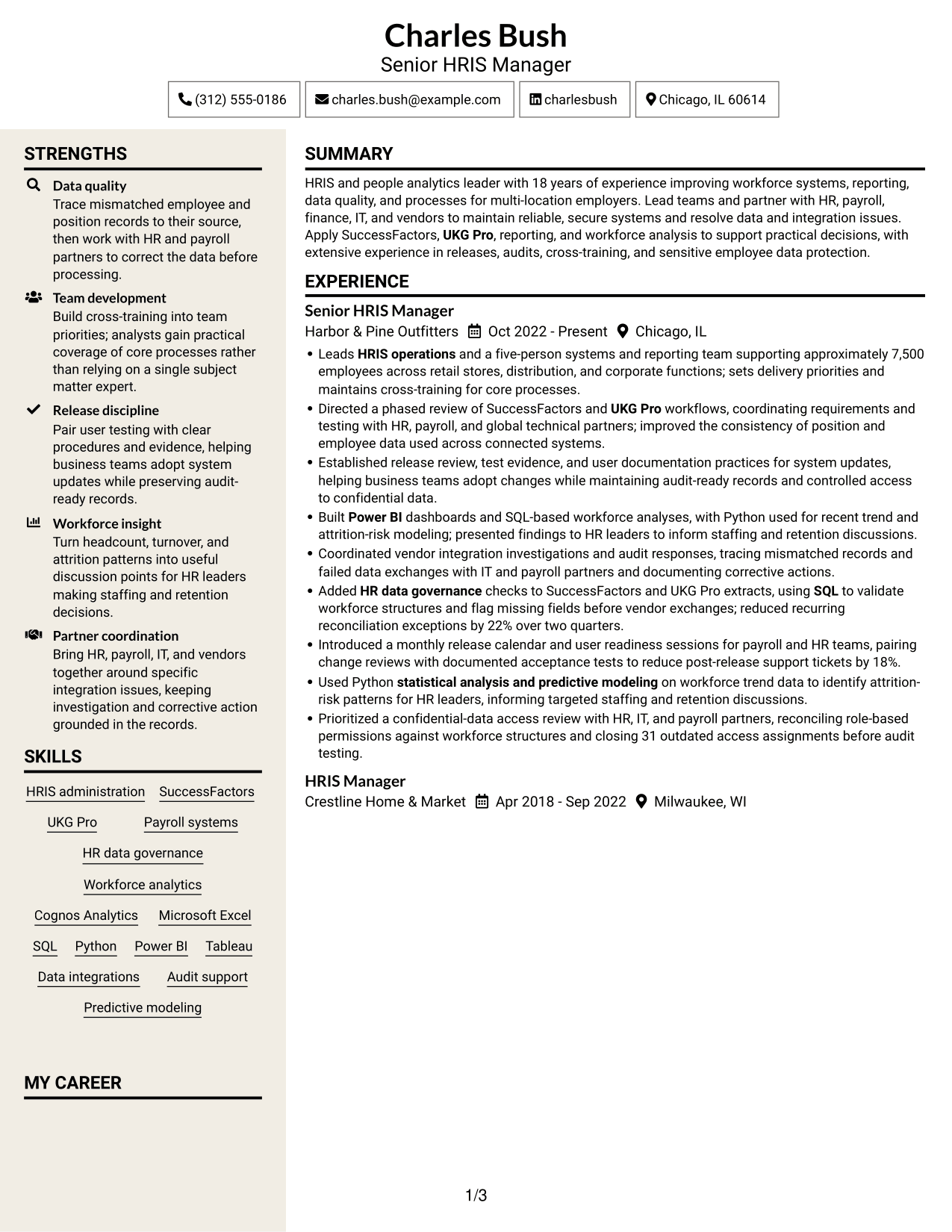 Resume example — page 1
