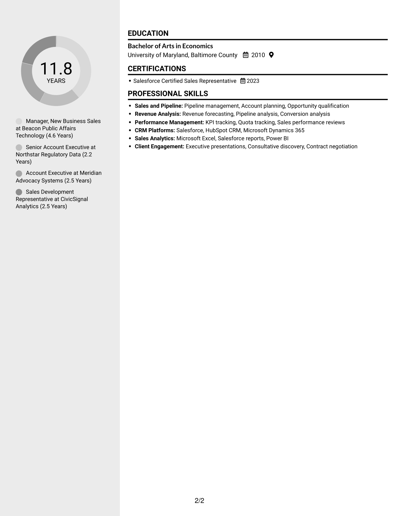 Resume example — page 2