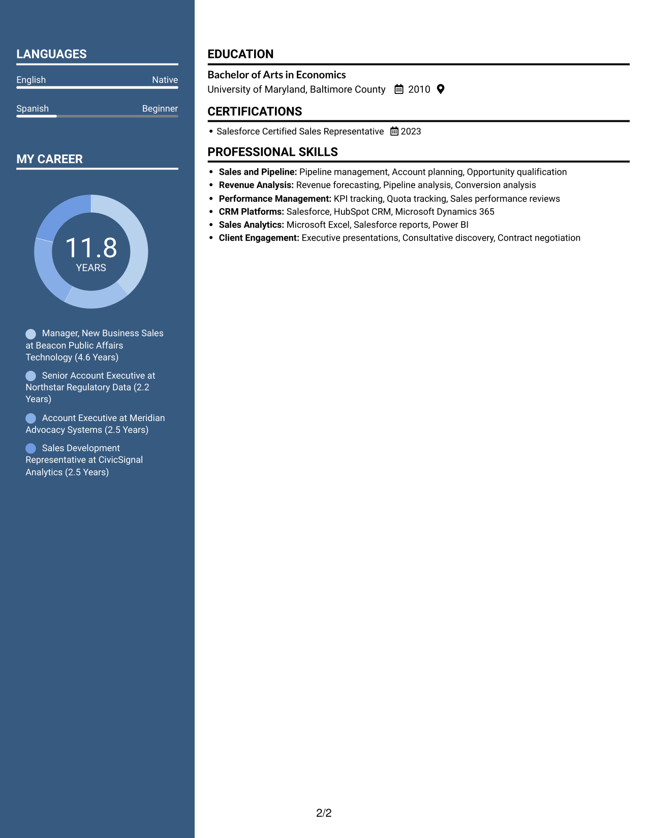 Resume example — page 2