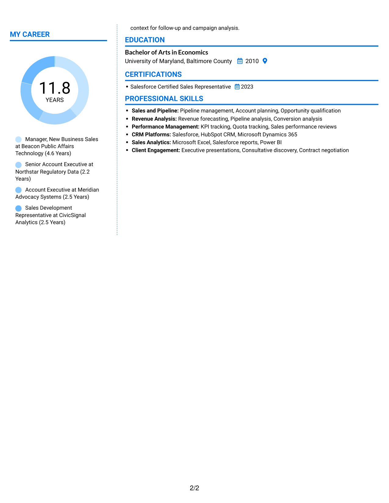 Resume example — page 2