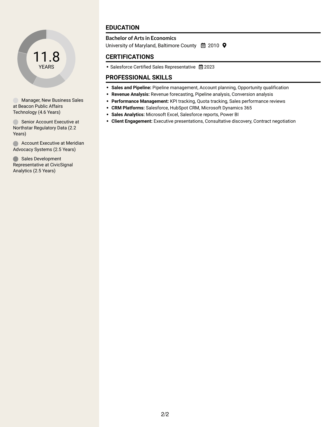 Resume example — page 2