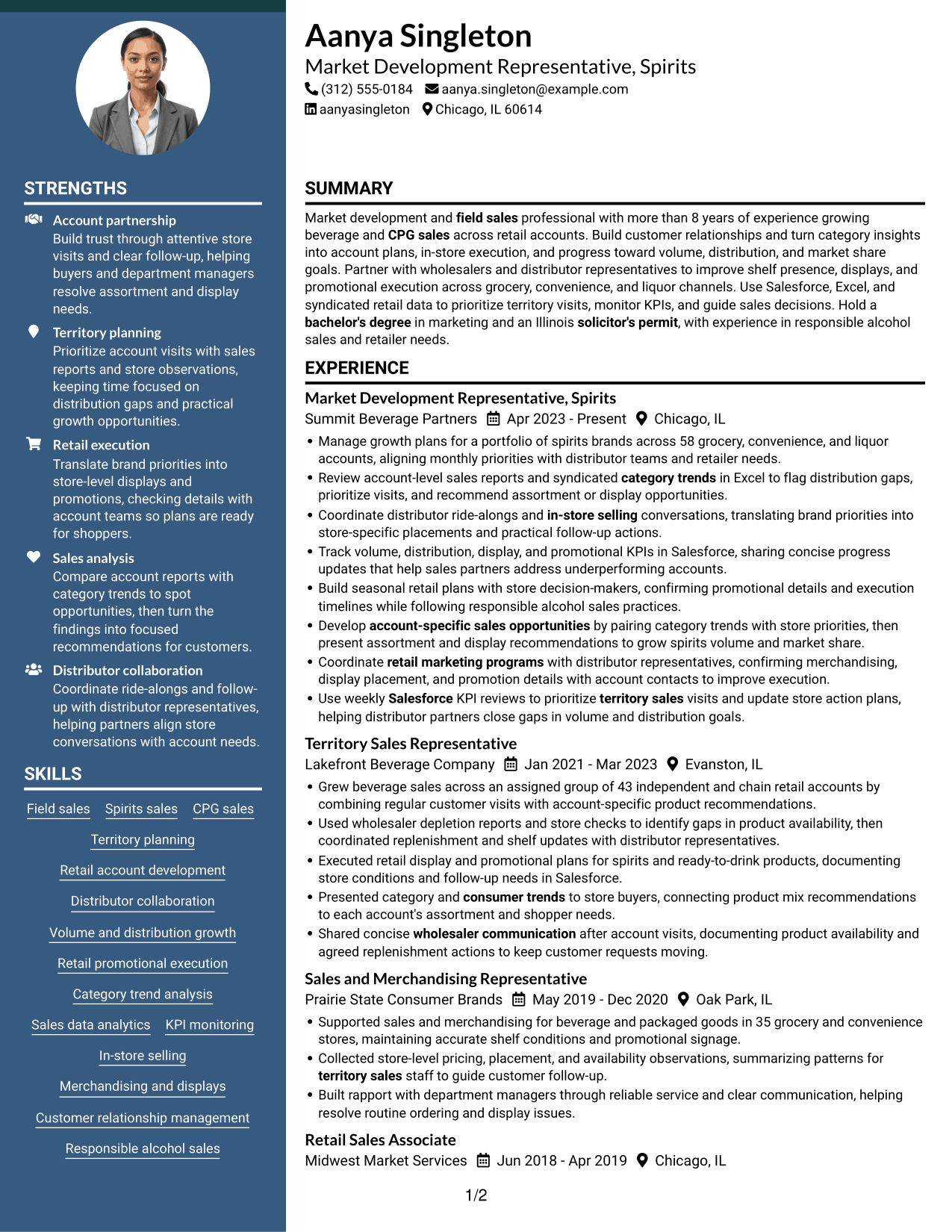 Resume example — page 1