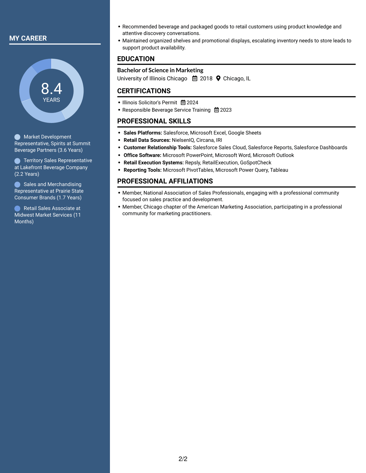Resume example — page 2