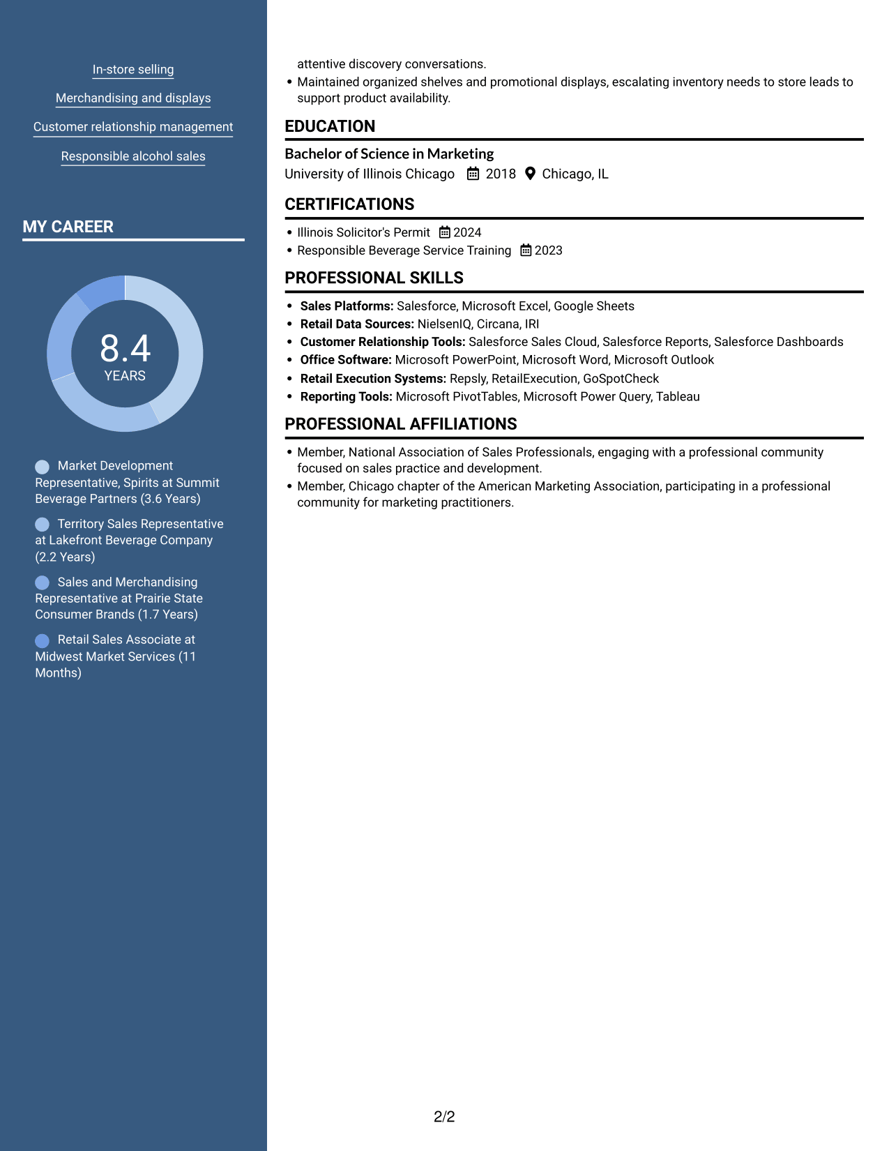 Resume example — page 2