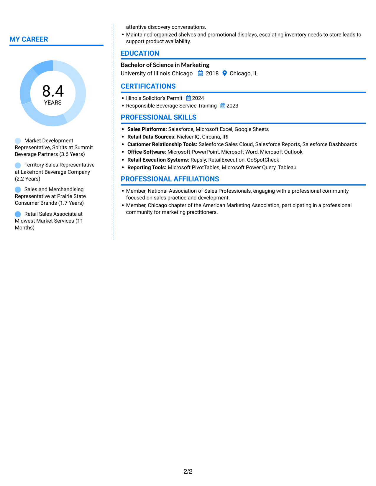 Resume example — page 2